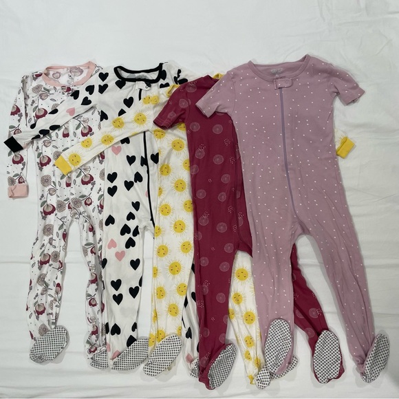 Little Star Organic Footed Pajamas - Bundle of 5 - Size 4T - Picture 1 of 5